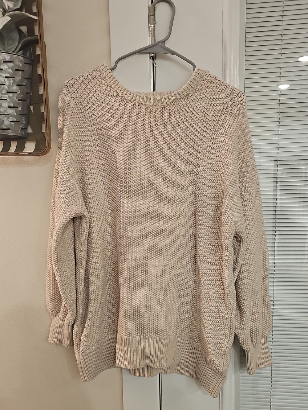 Old Navy Cream Chunky Knit Tunic Sweater